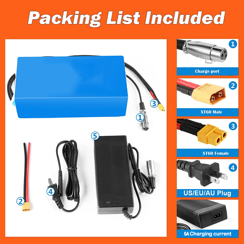 Electric Bicycle Battery 72V 30Ah - Batería de Litio de 48V 52V