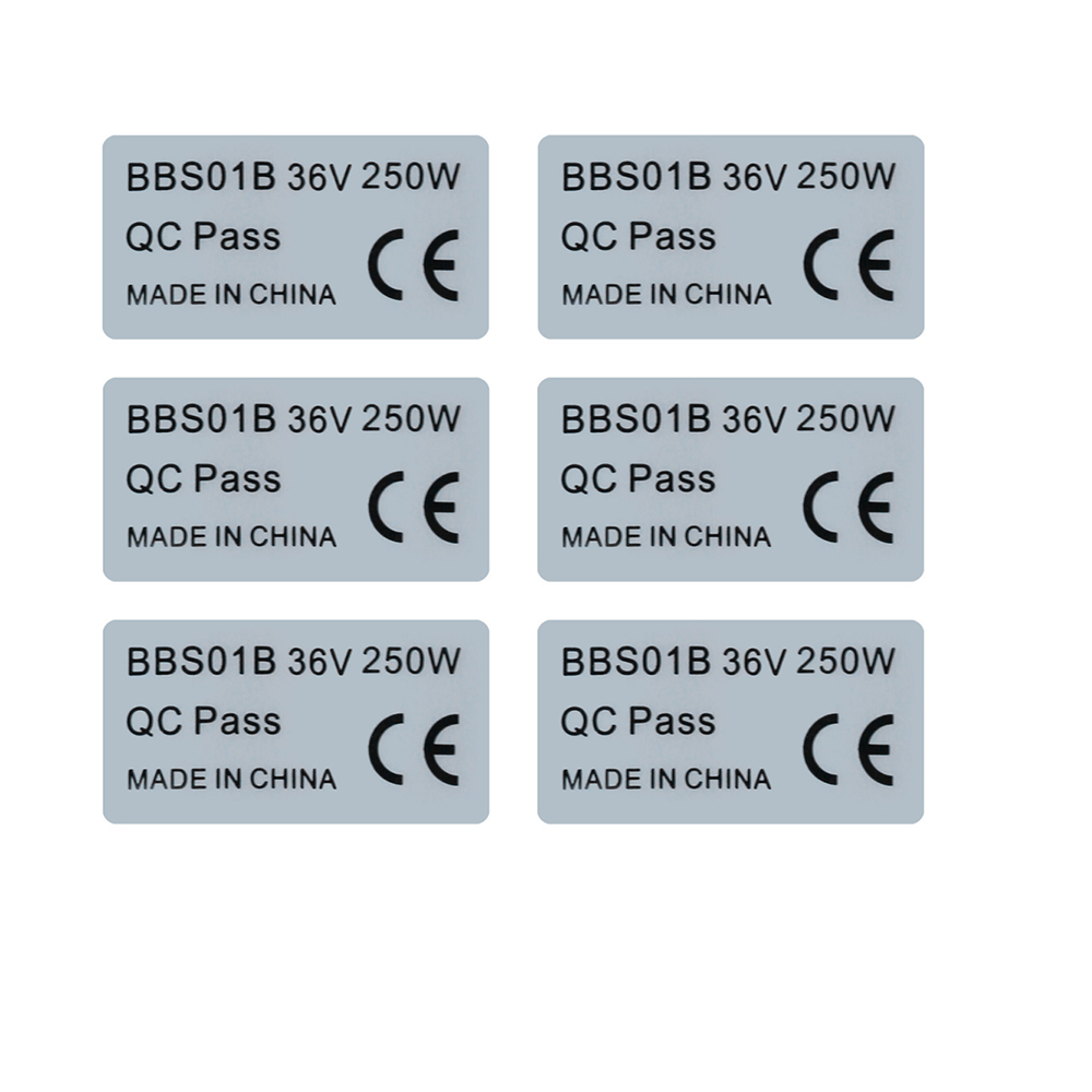 Bafang Bbs02B 48V 750W Mid Drive Kit - 6 pegatinas para bicicleta eléctrica de