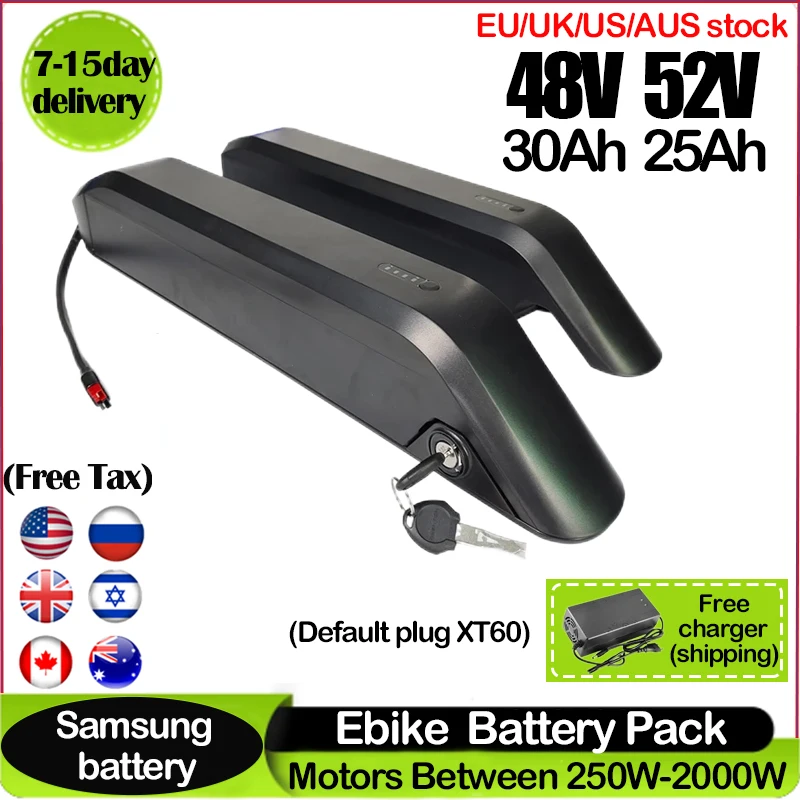 Ebike Battery 48V 20Ah Hailong - Batería Original 18650 para Bicicleta Eléctrica,