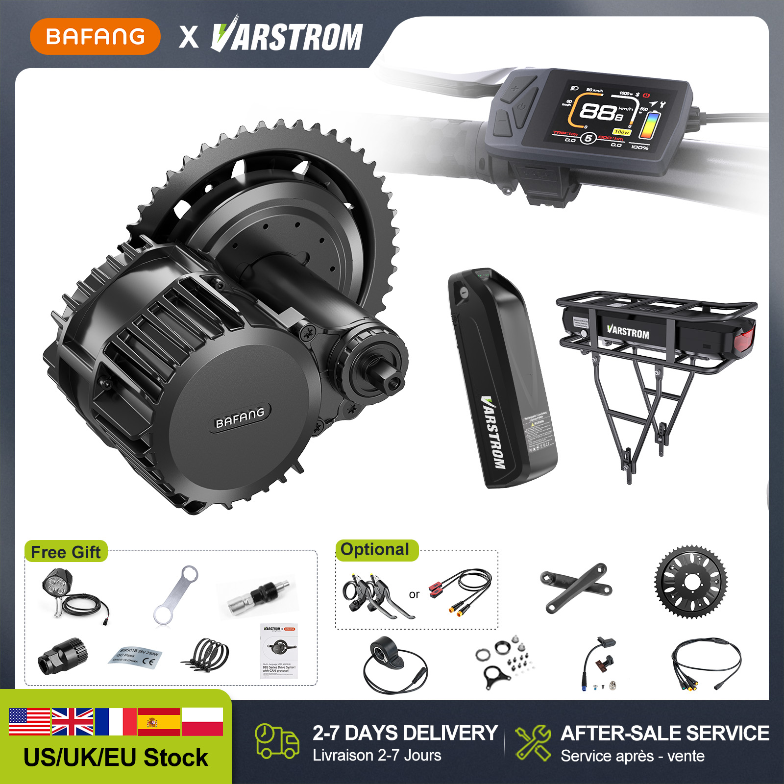 Bafang Bbshd 1000W Conversion Kit - [Stock en EE. UU.] Kits de