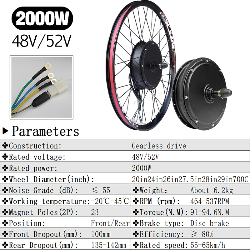 Motor de Bicicleta Eléctrica M - Ebike Conversion Kit 72V 3000W reseña y precio
