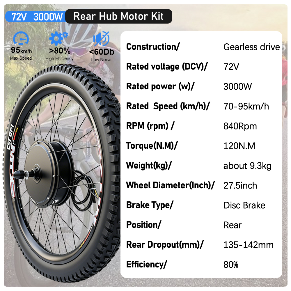 Kit de Conversión para Bicicle - Ebike Conversion Kit 72V 3000W reseña y precio