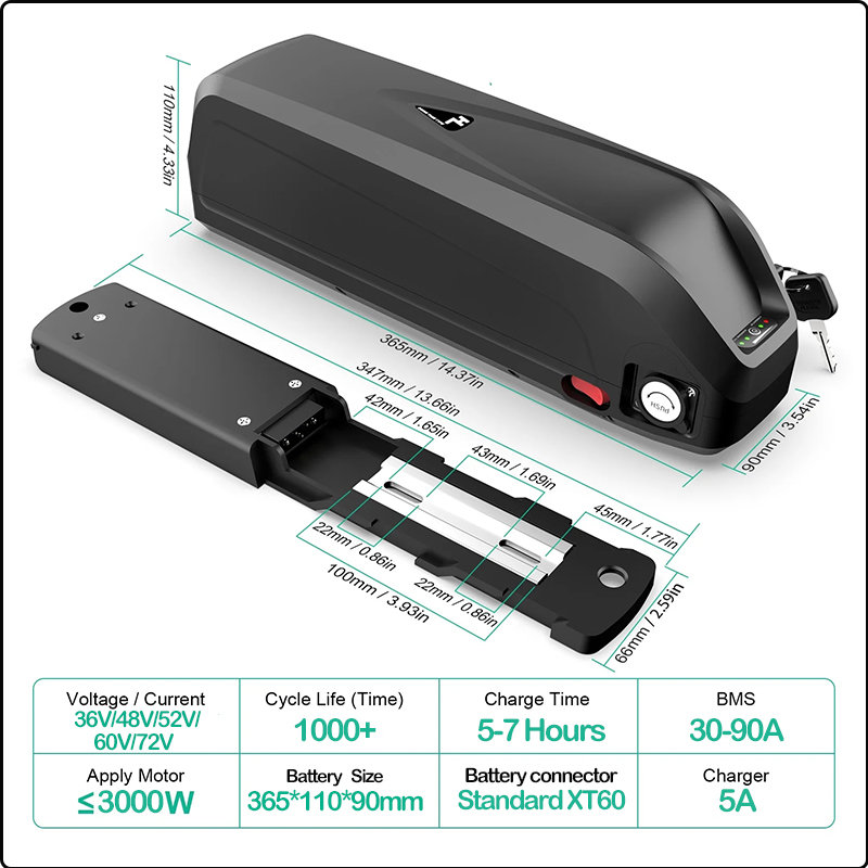 Batería para bicicleta eléctri - Ebike Battery 48V 20Ah Hailong reseña y precio